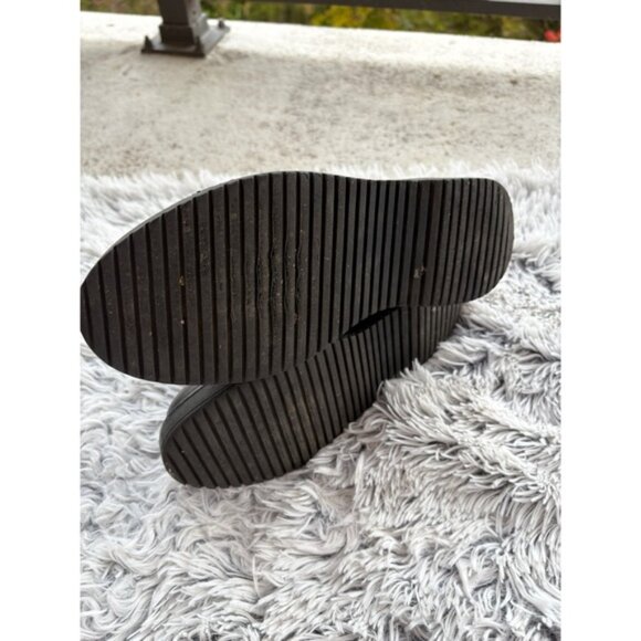 Madden Girl Chunky Black Faux Leather Platform Lace Up Boots - Picture 5 of 6